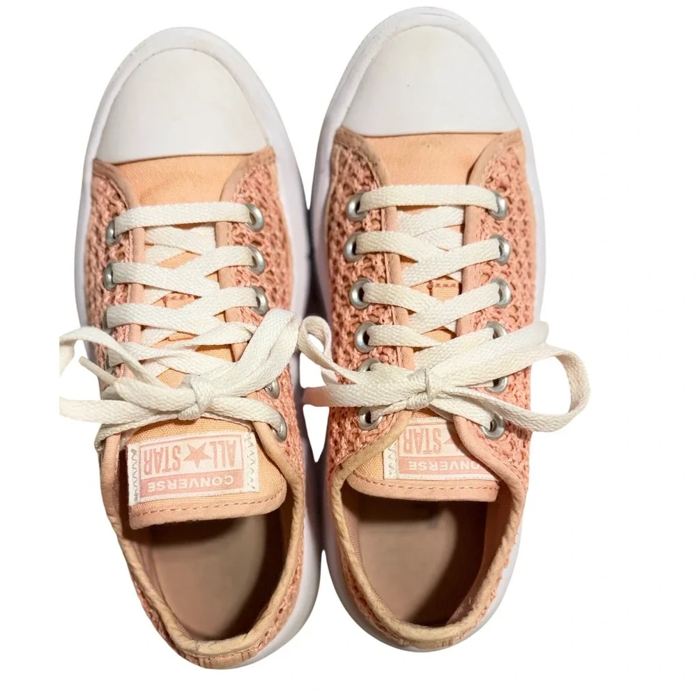 Converse Chuck Taylor All Star Move Peach Crochet Platform Sneakers A08740C 4.5Y